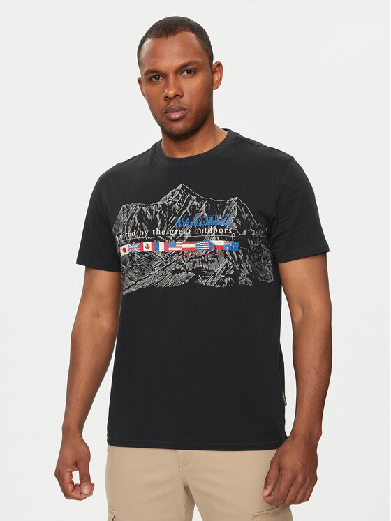 Napapijri Napapijri T-krekls S-Turin NP0A4HQG Melns Regular Fit