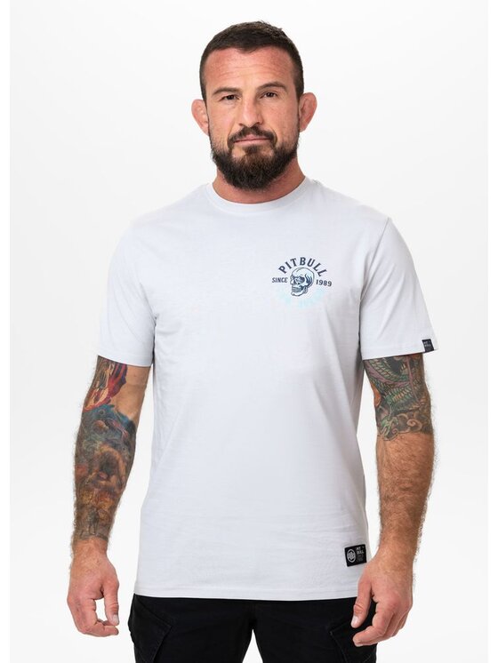 PITBULL PITBULL T-Shirt Koszulka męska SKULL SURF XL Biały Regular Fit