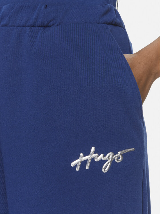 HUGO Hugo Teplákové kalhoty Nasuede_2 50508560 Modrá Relaxed Fit