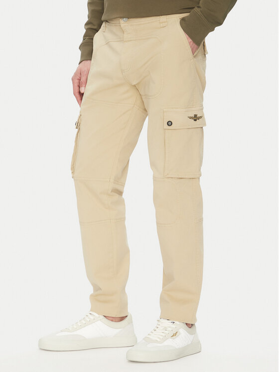 Aeronautica Militare Bavlnené nohavice 251PA1665CT3534 Béžová Regular Fit
