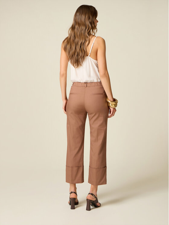 Oltre Oltre Spodnie materiałowe P736R009310N022 Brązowy Regular Fit