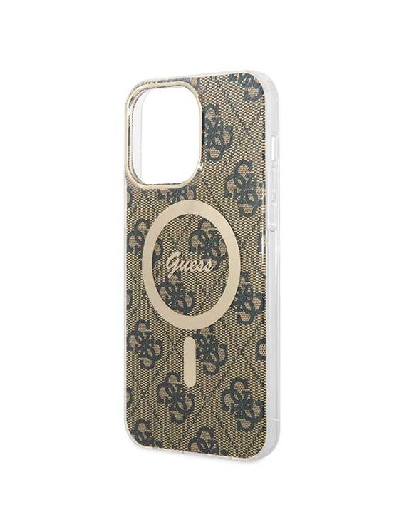 Guess Guess Etui na telefon IML 4G MagSafe Brązowy
