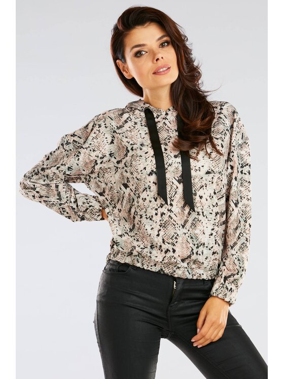 Awama Awama Bluzka A369 Szary Basic Fit