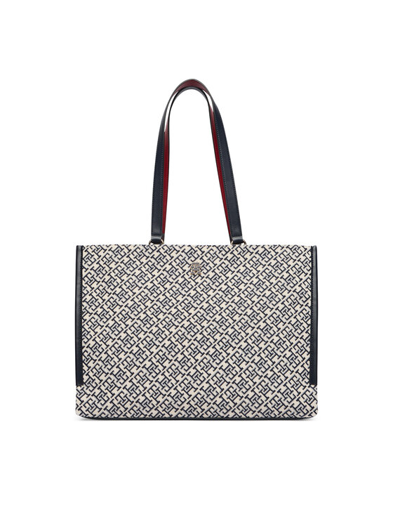 Tommy Hilfiger Tommy Hilfiger Kabelka Th Jacquard Tote AW0AW19009 Modrá