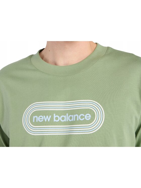 New Balance New Balance T-Shirt MT61C48BAAR Zielony Standard Fit