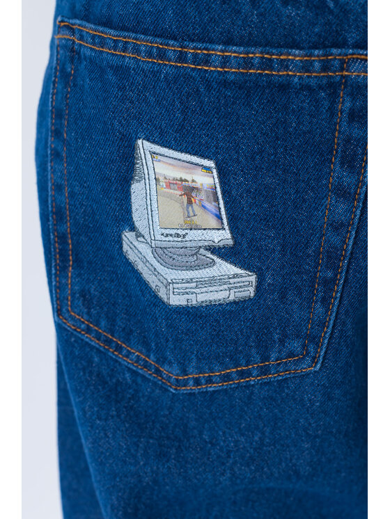 Kamuflage Kamuflage Jeansy Nostalgia Granatowy Baggy Fit