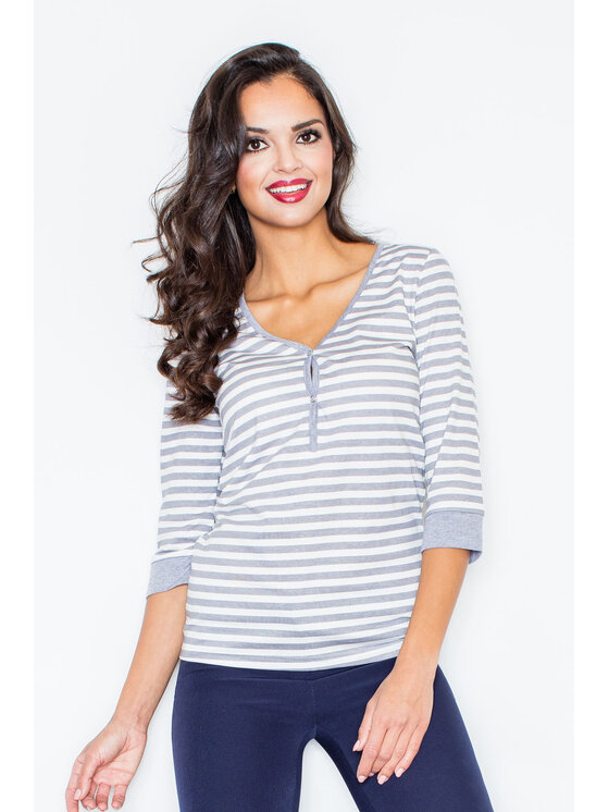 FIGL FIGL Blúzka M289 Sivá Regular Fit