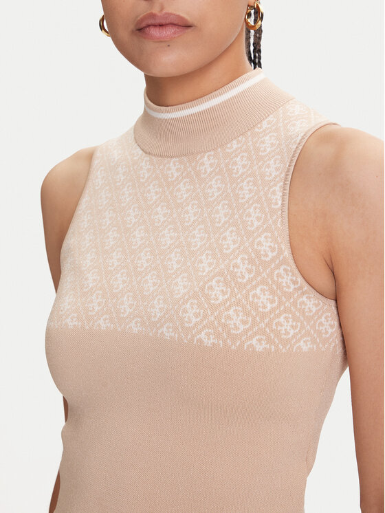Guess Guess Džemperis W3YR26 Z37K0 Bēšs Slim Fit