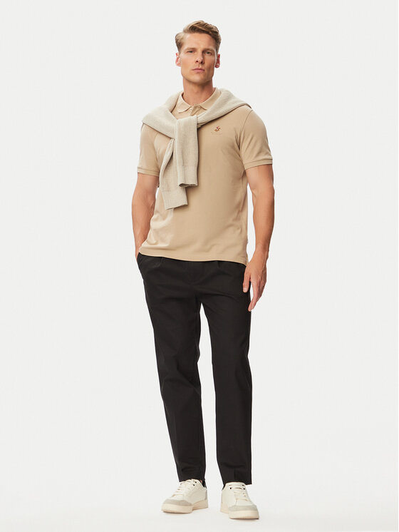 Beverly Hills Polo Club Beverly Hills Polo Club Polo P-SS26M-P42560 Beżowy Regular Fit