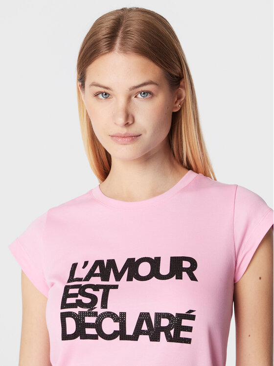 Zadig&Voltaire Zadig&Voltaire T-Shirt Skinny L Amour Est Declare JWTS01429 Różowy Regular Fit