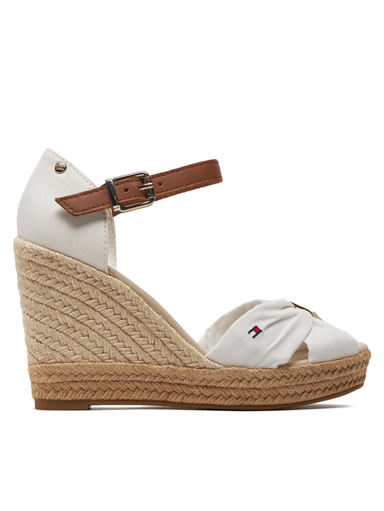 Tommy Hilfiger Espadrile Basic Open Toe High Wedge FW0FW04784 Écru