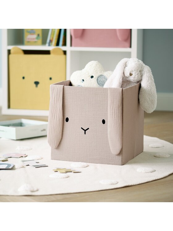 MIAhome MIAhome Pojemnik na zabawki 28x28x28 cm TAMAL beżowy Beżowy