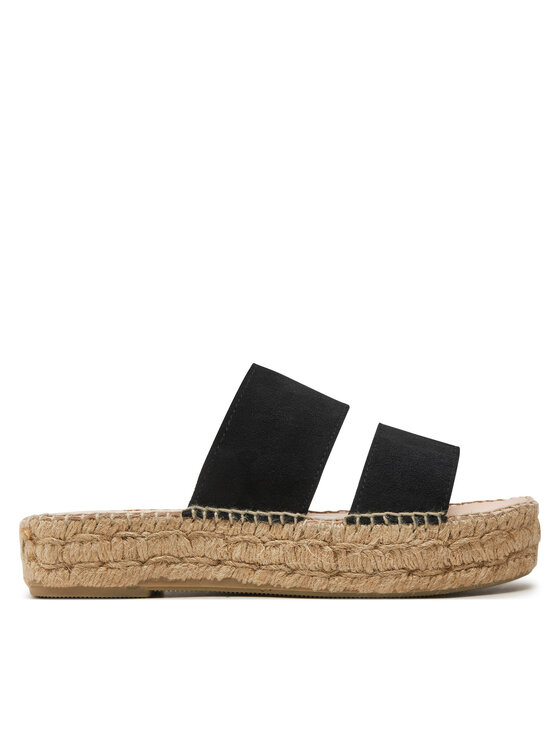 Manebi Espadrile Hamptons Double Sole 2 Bands Sandals K 1.0 JB Crna