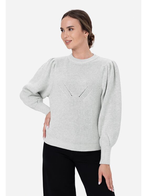 LAURELLA LAURELLA Sweter 6TU048 Szary Regular Fit