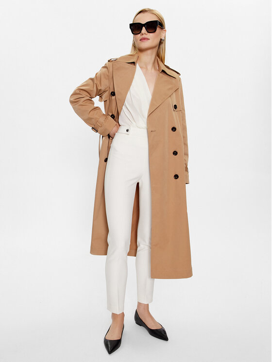 BOSS Boss Текстилни панталони 50495683 Екрю Regular Fit