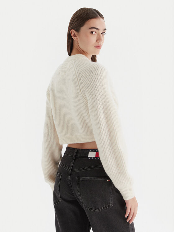 Tommy Jeans Tommy Jeans Pullover Badge DW0DW21677 Écru Regular Fit