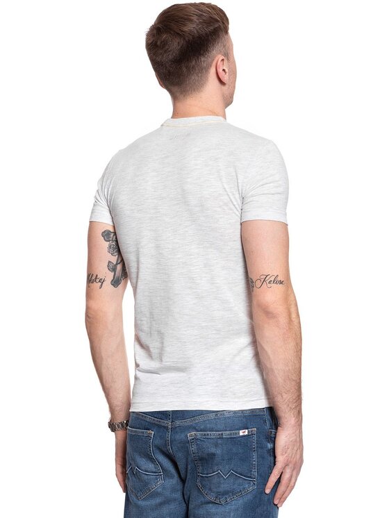Mustang Mustang T-shirt AARON C PRINT Bianco Slim Fit