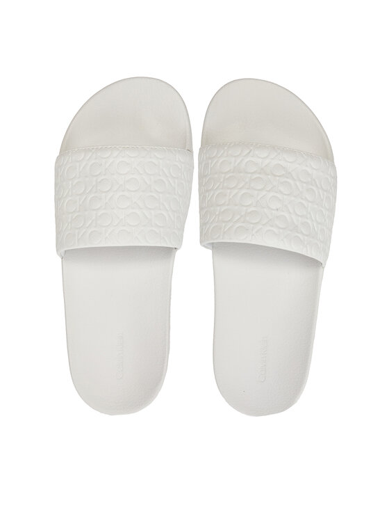 Calvin Klein Calvin Klein Şlapi Slide Saff Mono HW0HW02106 Alb