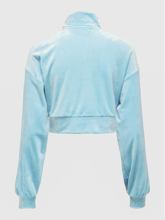 ONLY ONLY Bluză Onlrebel New L/S Cropped Highneck Swt 15310718 Albastru celest Regular Fit