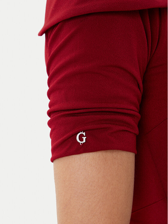 Guess Guess Koktel haljina W5BK71 KCVG2 Tamnocrvena Slim Fit
