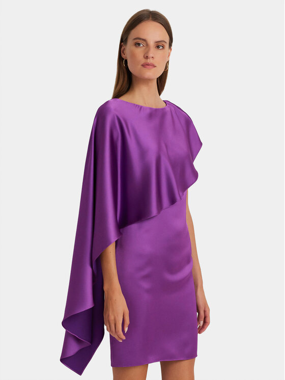 Lauren Ralph Lauren Cocktail obleka 253925915001 Vijolična Regular Fit