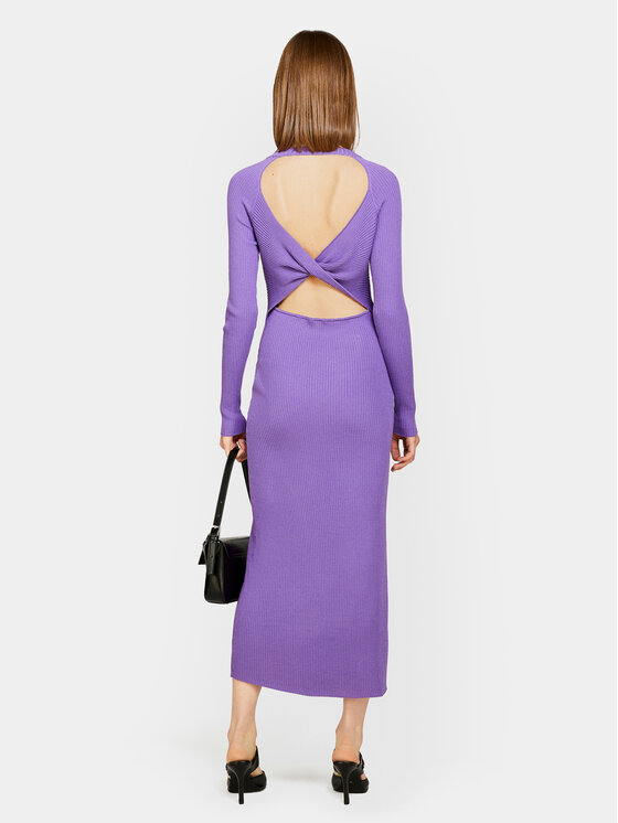 Sisley Sisley Pletena obleka 1B7YMV00M Vijolična Slim Fit