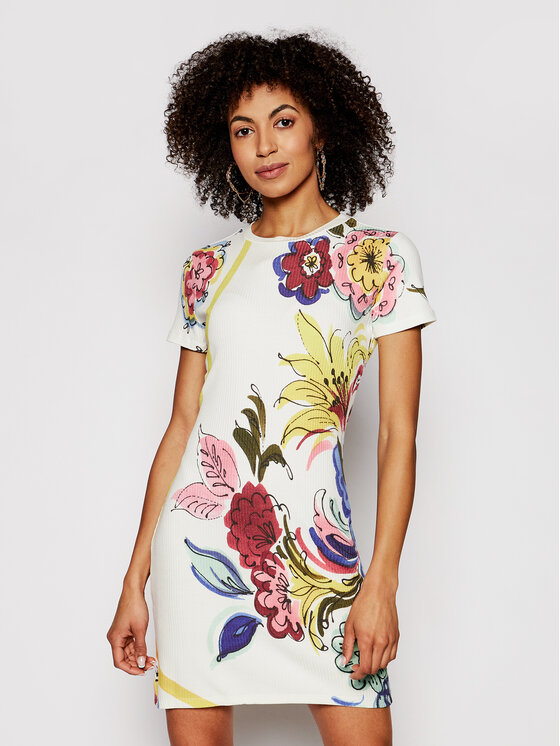 Desigual Desigual Vasaras kleita Alifornia 21SWVK36 Balts Slim Fit