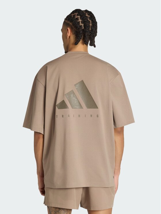 adidas adidas Koszulka techniczna 151931 Beżowy Oversize