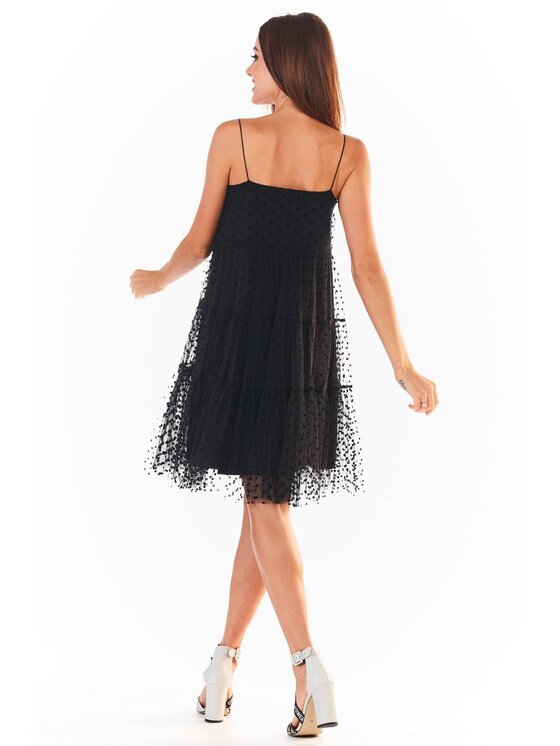 Awama Awama Sukienka letnia A356 Czarny Basic Fit