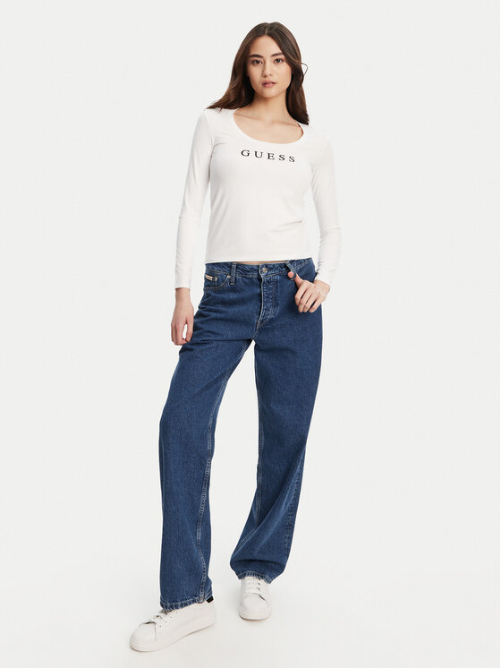 Guess Guess Bluzka O5RI00 KBBU1 Biały Regular Fit