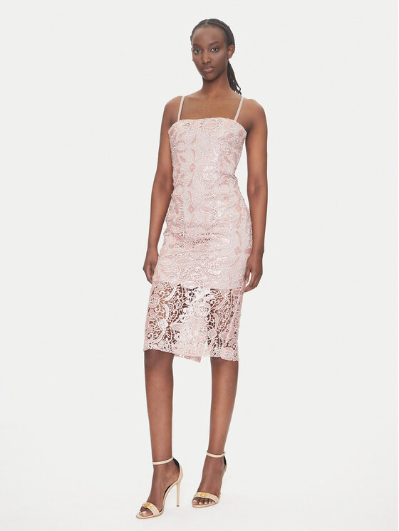 Fracomina Fracomina Coctailkleid FQ25SD2008W708N6 Rosa Slim Fit