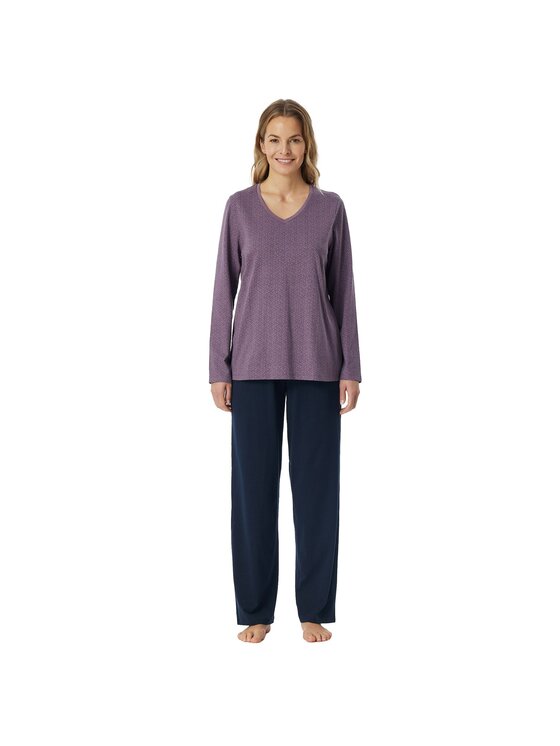 SCHIESSER SCHIESSER Piżama 27062 Fioletowy Comfort Fit