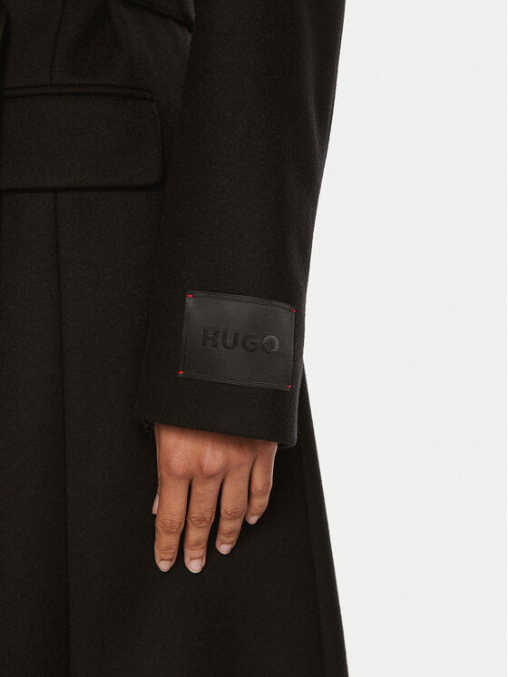 HUGO Hugo Вовняне пальто Molena 50523207 Чорний Relaxed Fit