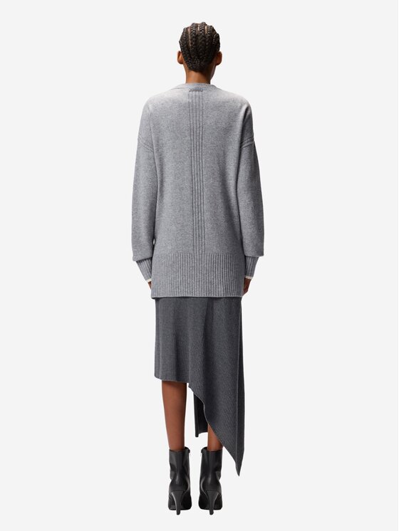 PINKO PINKO Kardigán Tasmania cardigan lana merinos cachemire Sivá Oversize