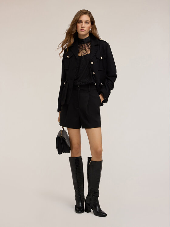 Motivi Motivi Pantaloncini P106Q004189N033 Nero Regular Fit