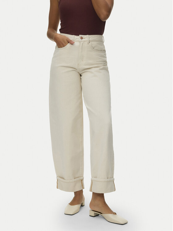 Vero Moda Vero Moda Blugi Zelda 10339347 Bej Wide Leg