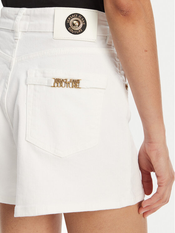 Versace Jeans Couture Versace Jeans Couture Džínsové šortky 78HAD514 Biela Straight Fit