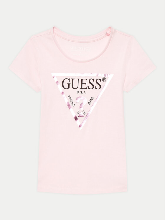 Guess T-krekls K73I56 K8HM0 Rozā Regular Fit