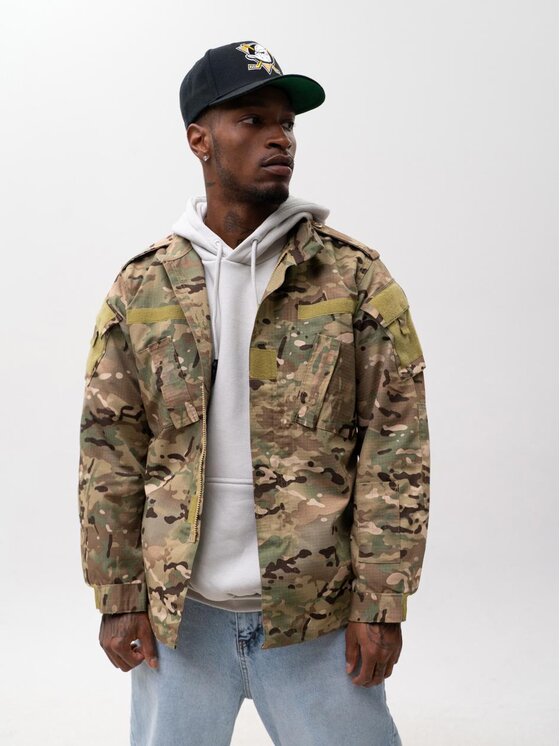 Jigga Wear Jigga Wear Kurtka wielofunkcyjna Moro Camo Wojskowa bluza taktyczna do mundur ripstop 129990 Beżowy Regular Fit