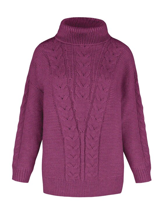 Volcano Volcano Sweter S-ESSIE Różowy Regular Fit