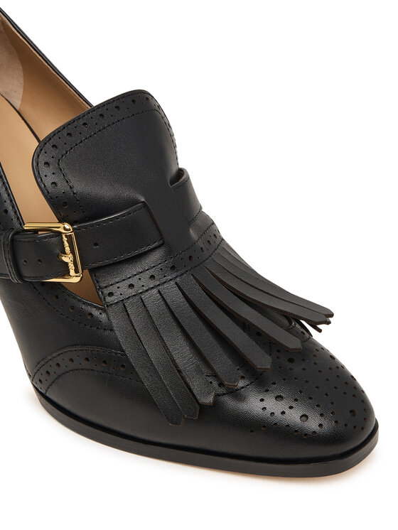 LAUREN RALPH LAUREN LAUREN RALPH LAUREN Pantofi Colleen Perforated Calfskin Kiltie Pump 802P02364002 Negru