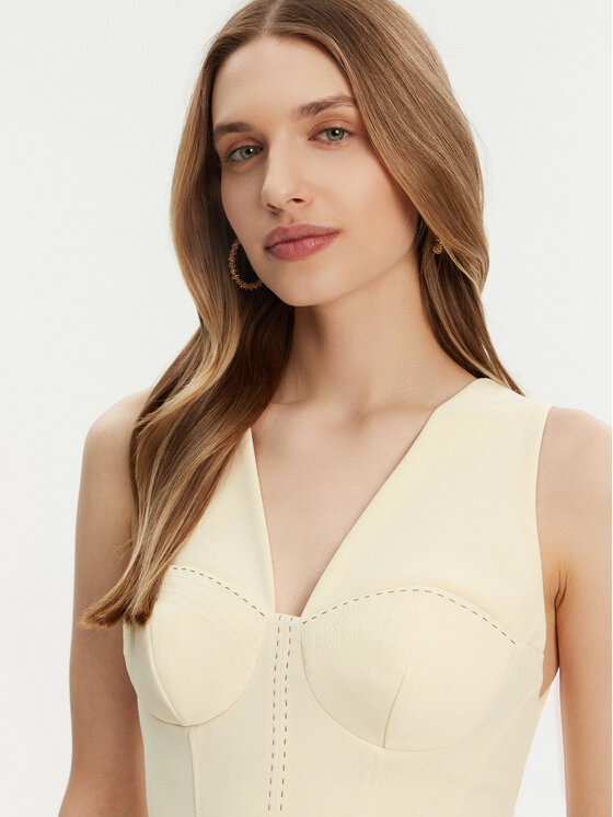 Elisabetta Franchi Elisabetta Franchi Koktel haljina AB-706-51E2-DC7 Žuta Slim Fit