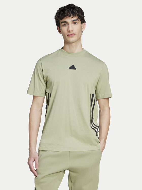 adidas adidas Тишърт Future Icons 3-Stripes IY7736 Зелен Regular Fit