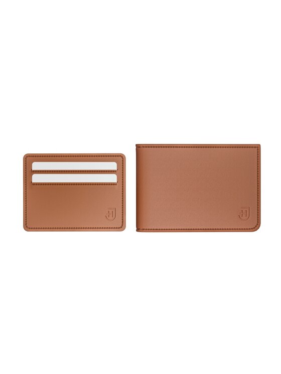 James Hawk James Hawk Mały Portfel Męski Męski skórzany portfel slim z RFID Brązowy