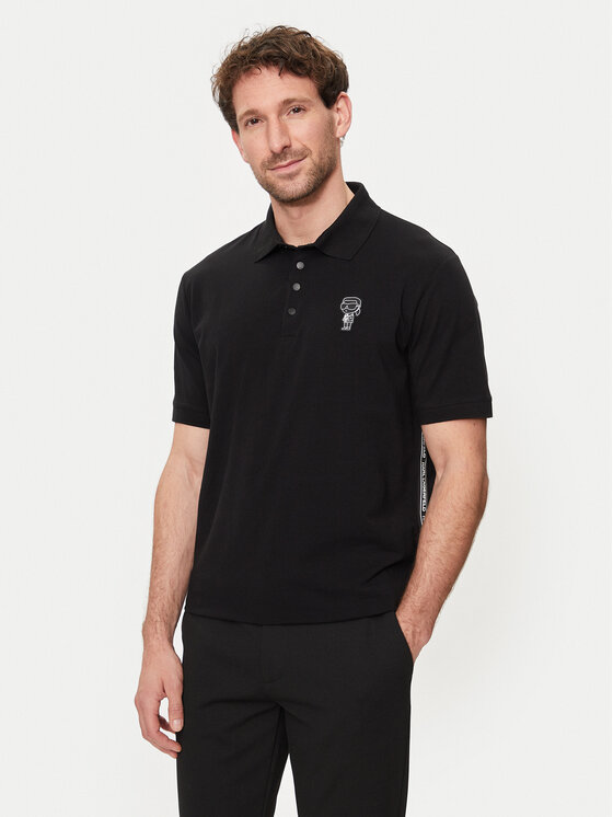 KARL LAGERFELD Polo 745023 542221 Melns Regular Fit