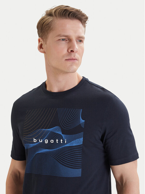 Bugatti Bugatti Tričko 8350-75044C Tmavomodrá Regular Fit