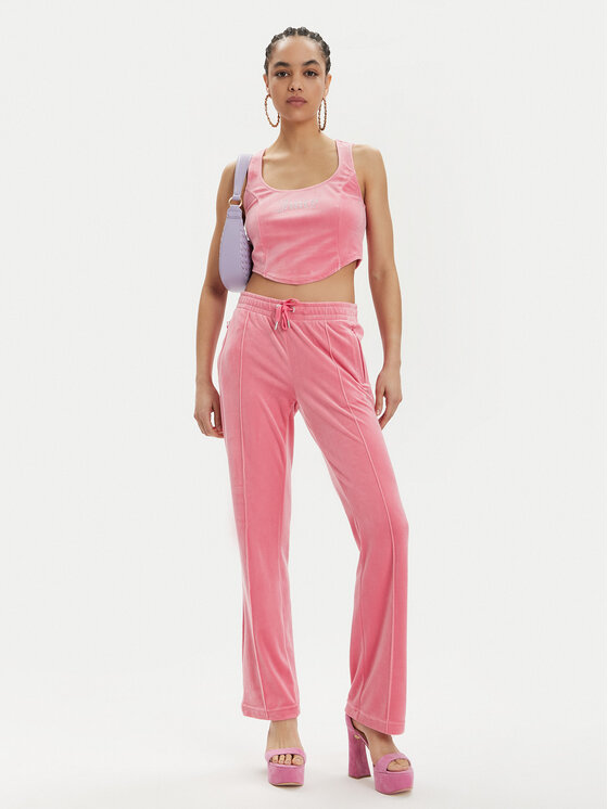 Juicy Couture Juicy Couture Teplákové kalhoty Tina JCAPW045 Růžová Regular Fit