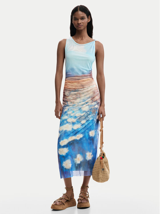 Desigual Desigual Літня сукня Celeste 26SWVK28 Голубий Slim Fit
