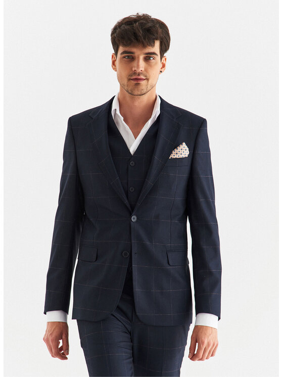 Pako Lorente Pako Lorente Kamizelka P22WF-8G-001 Granatowy Slim Fit