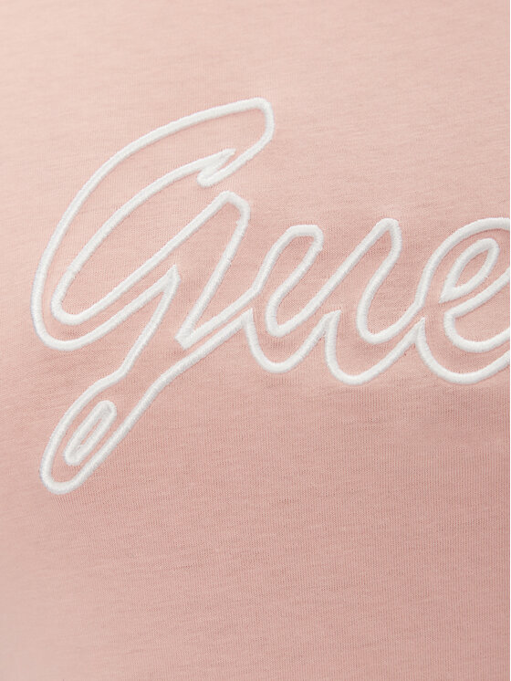 Guess Guess Marškinėliai V5GI02 K9RM1 Rožinė Slim Fit